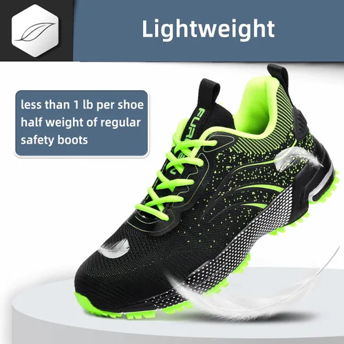 Vista 2 de Furuian Steel Toe Shoes for Men Women Lightweight Safety Shoes Comfortable Steel Toe Sneakers Warehouse Industry Work Shoes