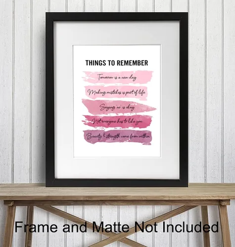 Vista 3 de Arte y decoración de pared con citas inspiradoras positivas - GRANDE 11X14 - Regalos de aliento edificantes para mujeres, niñas, adolescentes