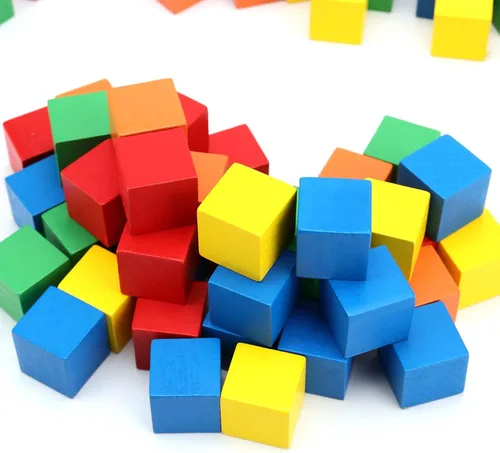 Vista 7 de 400 PCS Wooden Blocks, Colorful Cube Blocks 0.8 Inch Square Cube Blocks Wooden Cube Block for Crafts, DIY Projects and Puzzle Making
