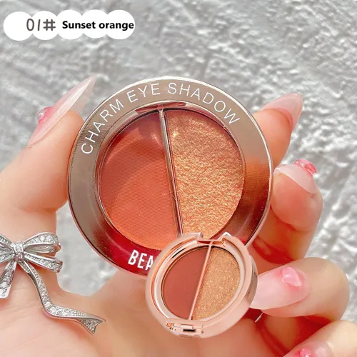 Vista 7 de sombra de ojos de doble color, paleta de maquillaje de ojos de alto pigmento, polvo de sombra de ojos metálico brillante mate, maquillaje de ojos