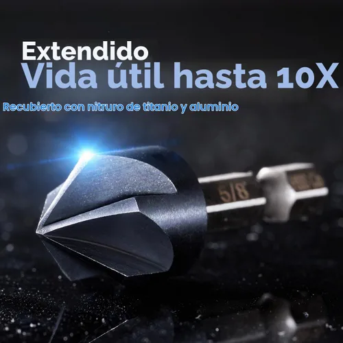 Vista 2 de toolant Broca Avellanadora de Cobalto Noir-Ti de 1/2" (Pro), Recubierta con Nitruro de Aluminio y Titanio con Vástago Hexagonal de Cambio Rápido