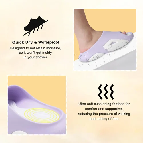 Vista 3 de Besroad Pantuflas de recuperación para hombre y mujer, sandalias de recuperación con soporte de arco, antideslizantes, cojín grueso, reduce