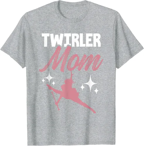 Vista 52 de Twirler Mom Baton Twirl Mother Majorette Twirling Camiseta, Negro, S