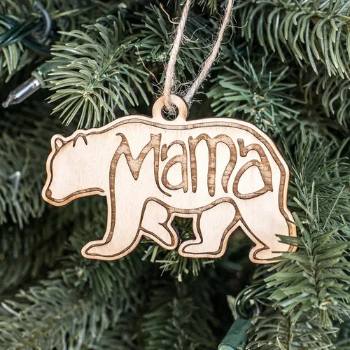 Vista 4 de Adorno - Mama Bear - Madera cruda 4x2 in