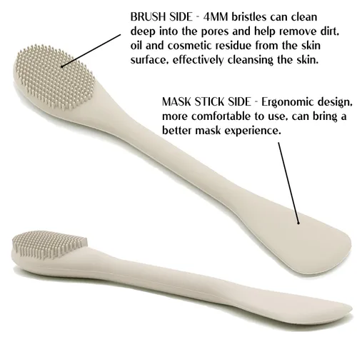 Vista 3 de Aplicador de cepillo de máscara facial, cepillos de máscara para limpieza facial y exfoliación, herramienta aplicadora de máscara de arcilla facial