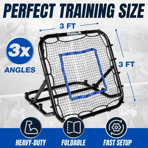Vista 3 de Baseball & Softball Rebounder Net – Adjustable Pitching Trainer for Accuracy, Throwing, and Fielding – Durable Training Equipment for Youth & Adults