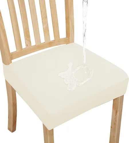 Vista 18 de Easy-Going Fundas de asiento 100% impermeables para sillas de comedor, juego de 2, fundas elásticas para asientos de silla, protector deslizable