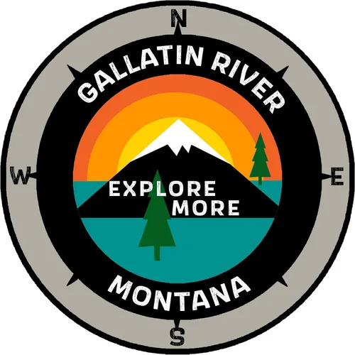 Vista 4 de Gallatin River, Montana - Explore More - Calcomanía para ventana de coche y camión de 3.5 pulgadas