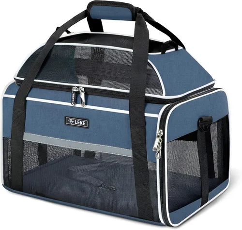 Vista 12 de Lekereise Transportador de mascotas extensible superior de 17 x 11 x 9.5 pulgadas, aprobado por aerolíneas hawaianas de Alaska, con lados suaves