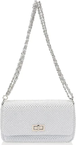 Vista 2 de Dexmay - Bolso clásico de cristal con solapa para fiesta, bolso de mano con diamantes de imitación