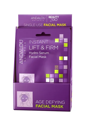 Vista 9 de Andalou Naturals Instant Brighten and Tighten Hydro Serum Máscara facial facial de una sola cara, 0.6 onzas (paquete de 6)