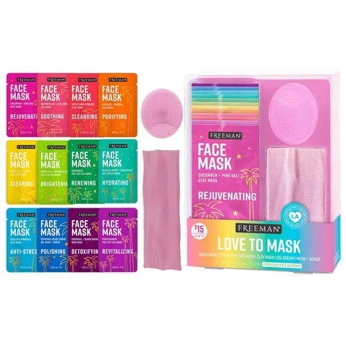 Vista 10 de Freeman Set de 4 mascarillas faciales hidratantes – Kit de mascarillas en láminas de humedad y brillo con parches para debajo de los ojos, cuidado