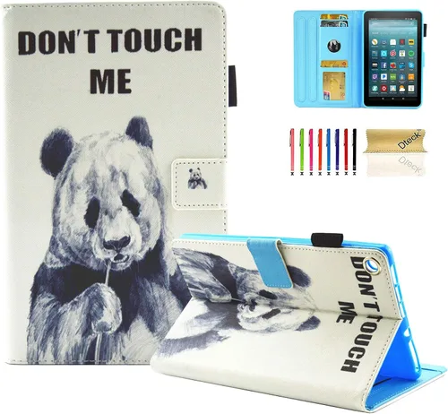 Vista 11 de Dteck - Funda para tablet Kindle Fire 7, funda protectora completa con función atril ajustable y función de encendido y apagado automático
