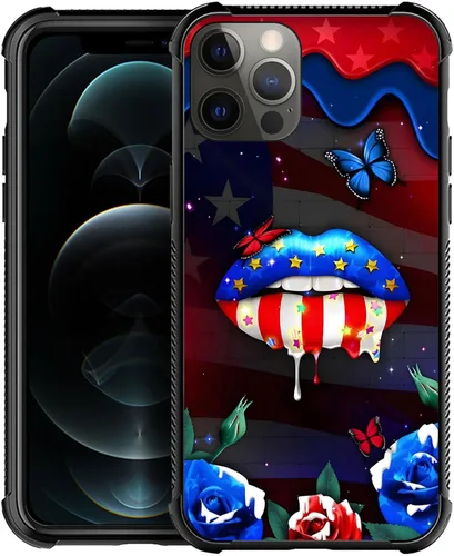 Vista 52 de Funda compatible con iPhone X/XS, diseño de bandera estadounidense de béisbol, TPU suave, a prueba de golpes, de vidrio templado, para iPhone X/XS