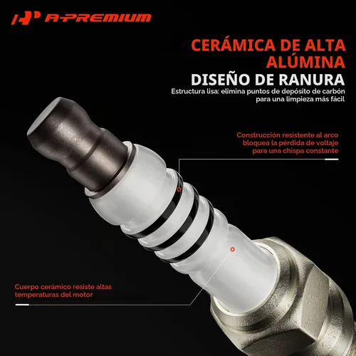 Vista 6 de A-Premium Bujías de iridio platino compatibles con Nissan Altima 2007-2013, Rogue, Rogue Select, Sentra, Versa, Versa Note, Frontier, NV200 &