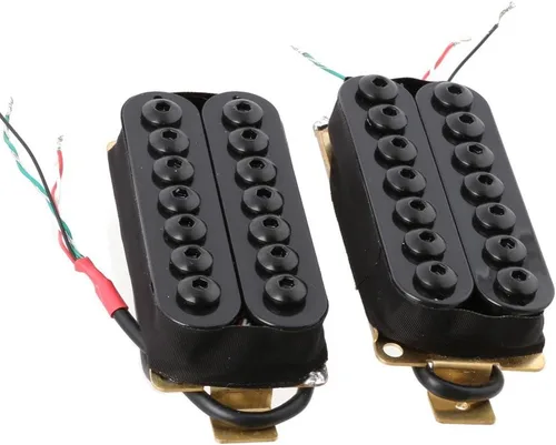 Vista 2 de 2PCS imán de cerámica 7 cuerdas guitarra Humbucker Pickup cuello y puente pastillas negro