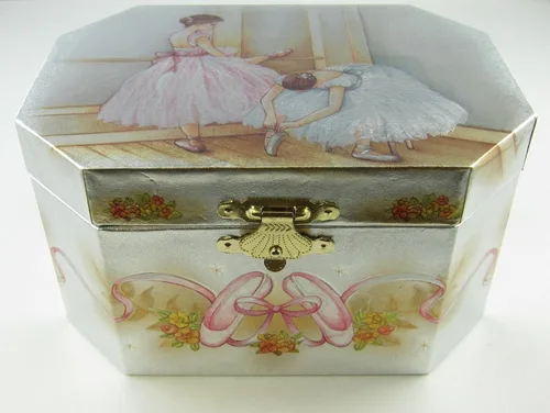Vista 4 de GTP Caja de música de joyería de bailarina, material de madera (madera)
