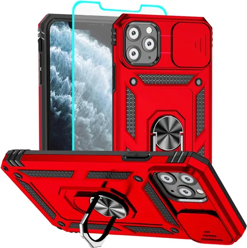 Vista 9 de Funda para iPhone 12/12 Pro, grado militar, anillo a prueba de golpes, verde militar
