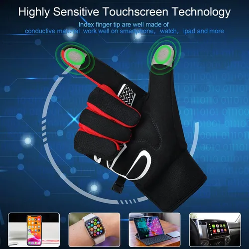 Vista 3 de Souke Sports Winter Cycling Bike Gloves Padded Fleece-Liner Full Finger Bicycle Shock-Absorbing Anti-Slip Warm MTB Road Biking Gloves for MenWomen