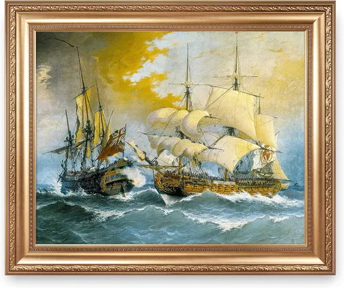 Vista 84 de A&T ARTWORK A Brisk Breeze por Willem van de velde Reproducciones de pintura de velero, impresiones en lienzo giclée para decoración del hogar, 20 x