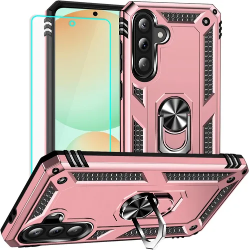 Vista 11 de Yiakeng Funda para Samsung A52, Galaxy A52 con protector de pantalla HD, fundas protectoras de grado militar con anillo para Samsung Galaxy A52 5G