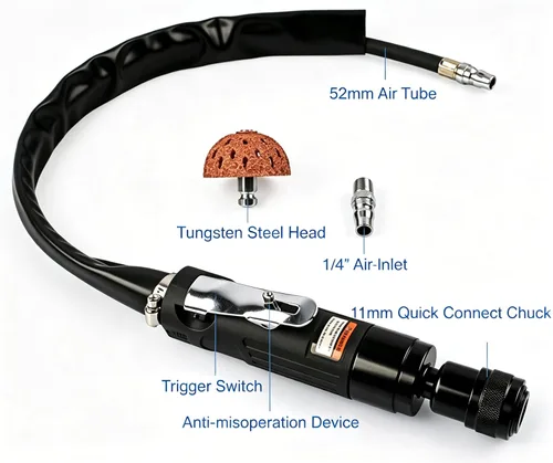 Vista 3 de Kit de reparación de neumáticos de baja velocidad, 2500RPM Air Tire Buffer Tire Patch Kit, Rueda de pulido de neumáticos neumáticos, Máquina