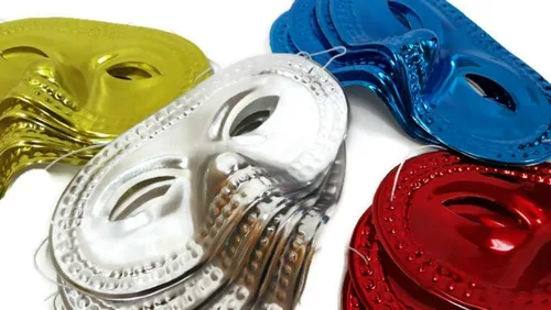 Vista 2 de Máscaras de disfraces, máscaras metálicas, máscaras de plumas