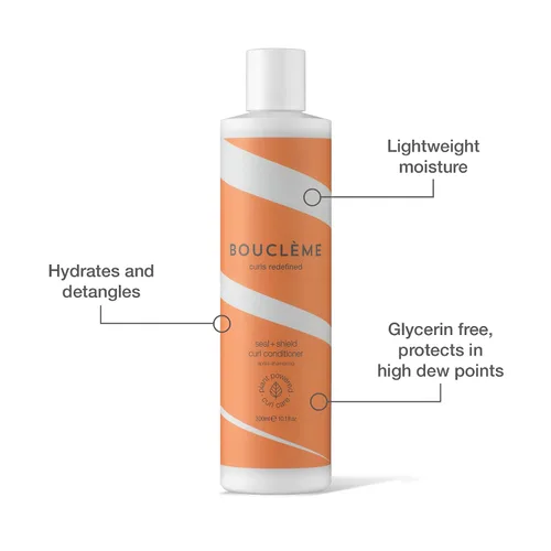 Vista 3 de Acondicionador Bouclème Seal + Shield - Acondicionador hidratante para proteger contra la humedad - 97.14% de ingredientes derivados naturalmente