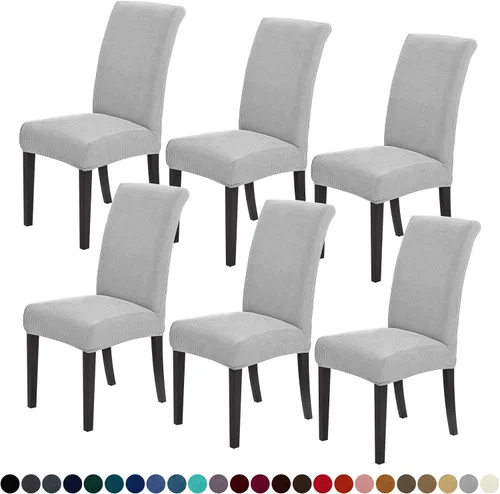 Vista 39 de Joccun - Juego de 2 fundas para sillas de comedor, fundas elásticas para sillas de comedor, fundas de asiento para sillas de comedor, funda de Negro