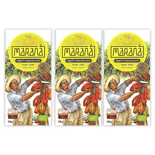 Vista 12 de Maraná Chocolate 70% Cacao Variedad Chocolate Negro Paquete de 3 – Chocolate peruano – Premium, grano a barra, de origen directo, hecho en origen