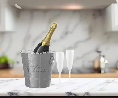 Vista 7 de Posh Setting Copas de champán de plástico de 6 onzas – Elegantes copas de champán desechables blancas para fiestas, bodas, paquete de 8