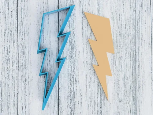 Vista 2 de Generic Cortador de galletas Lightning Bolt - Clima de tormenta de lluvia (1055)