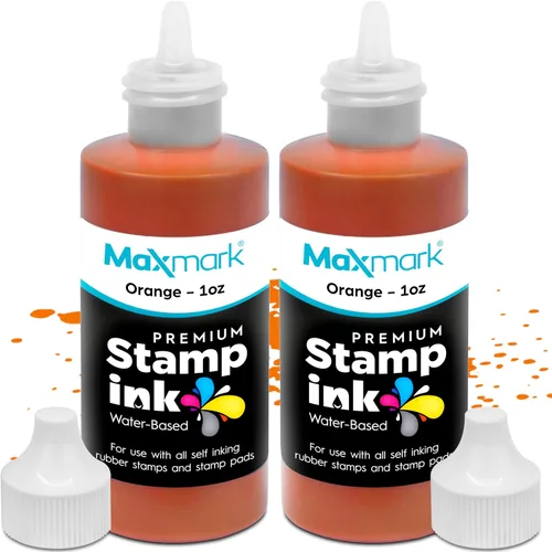 Vista 60 de MaxMark Premium - Tinta de recarga con punta de control en botella para sellos autoentintados, color negro - 1 onza