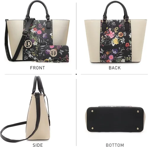 Vista 45 de Dasein Satchel Purse Handbag for Women Large Shoulder Work Tote Bag With Matching Wallet