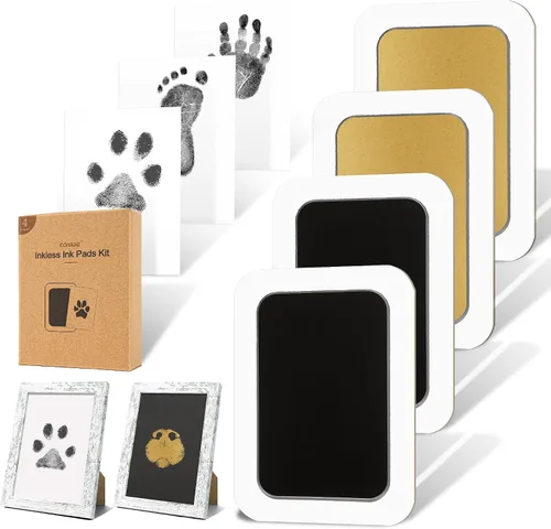 Vista 18 de Kit de huellas sin tinta para perros, gatos y bebés, kit de huellas de manos de bebé y nariz de perro de tacto limpio, kit de huellas de perro sin