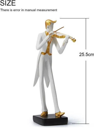 Vista 4 de HAUCOZE Estatua de músico, escultura de oboe, decoración musical, regalo para amantes de la música, para estudio, sala de estar, oficina, 10 pulgadas