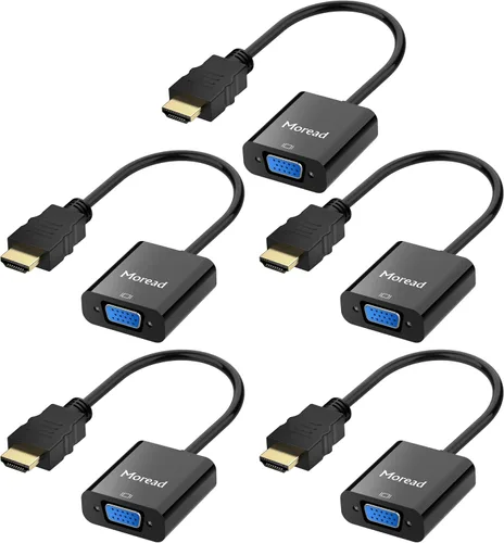 Vista 11 de Moread HDMI to VGA Adapter, 2 Pack, Male to Female, Black