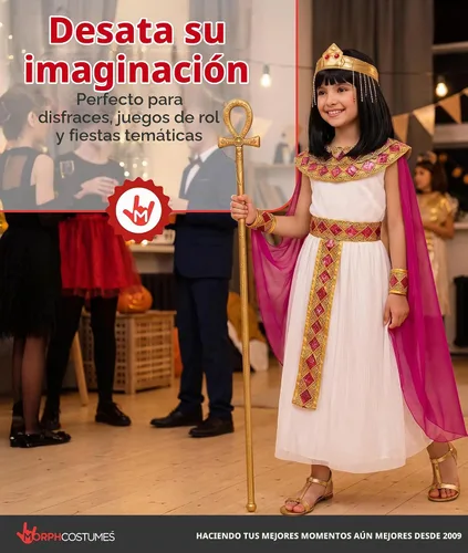 Vista 6 de Morph Disfraz de Cleopatra para niños, disfraz de Cleopatra, disfraz