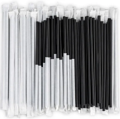 Vista 14 de DuraHome Paquete de 1000 pajitas agitadoras envueltas individualmente, color negro de 5.75 pulgadas desechables de plástico para beber para cócteles