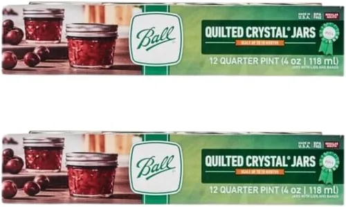 Vista 7 de Ball Frascos de Gelatina de Cristal Acolchado de Boca Ancha con Tapas y Bandas, Usados para Enlatado, Encurtido, Jugo, Mermelada, Gelatina
