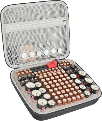 Vista 18 de Comecase - Funda organizadora de baterías para 48 pilas AA, EVA dura