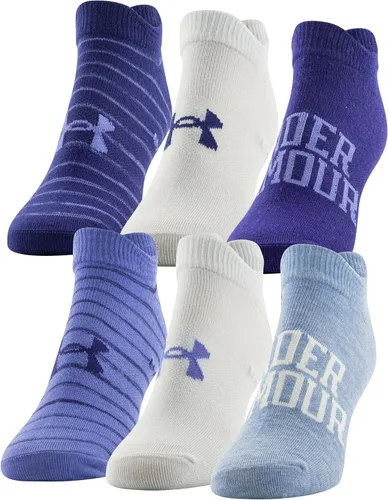 Vista 9 de Under Armour womens Essential 2.0 Lightweight No Show Socks, 6-pairs (002) Negro / Blanco