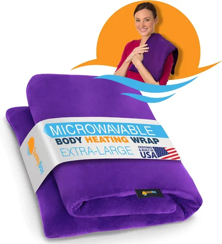 Vista 10 de SunnyBay Almohadilla de calentamiento para microondas con lavanda, almohadilla microondas pesada para todo el cuerpo, paquete húmedo caliente o frío