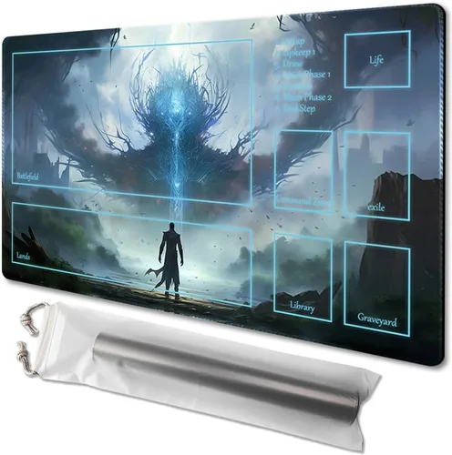 Vista 34 de Tapete de juego MTG tamaño 24x14 pulgadas, bolsas de almacenamiento gratuitas, respaldo antideslizante, impresión, ideal para entusiastas