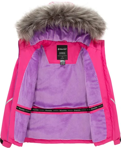 Vista 3 de Wantdo Chaquetas de snowboard para niña, impermeables, de forro polar, para invierno, resistente al viento