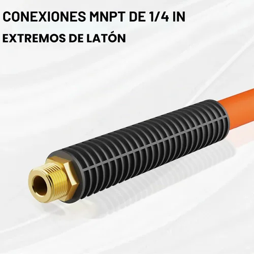 Vista 3 de Giraffe Tools Manguera de aire híbrida de entrada, 3/8 pulgadas x 6 pies, conexiones MNPT de 1/4 pulgadas, 300 PSI resistente, manguera de compresor