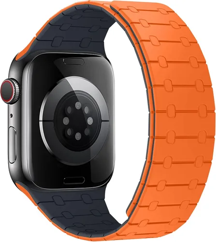 Vista 2 de Compatible con correa de Apple Watch de 49mm 46mm 45mm 44mm 42mm 41mm 40mm 38mm, correa de bucle magnético ajustable de silicona para iWatch Ultra