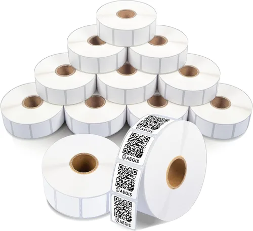 Vista 25 de Aegis Adhesives - Etiquetas térmicas directas de 1 pulgada x ½ pulgada para etiquetas de precio pequeño, dirección de devolución, carpeta
