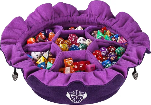 Vista 12 de CardKingPro Bolsas para Dados Inmensos con Bolsillos - Negro - Capacidad para más de 150 Dados - Ideal para Acaparadores de Dados [Diseño Patentado]