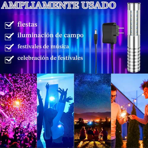 Vista 3 de 6 botellas de luz estroboscópica de bastón, luces de servicio, bengalas, botellas de champán reutilizables, decoración de luz de mano para bar 6